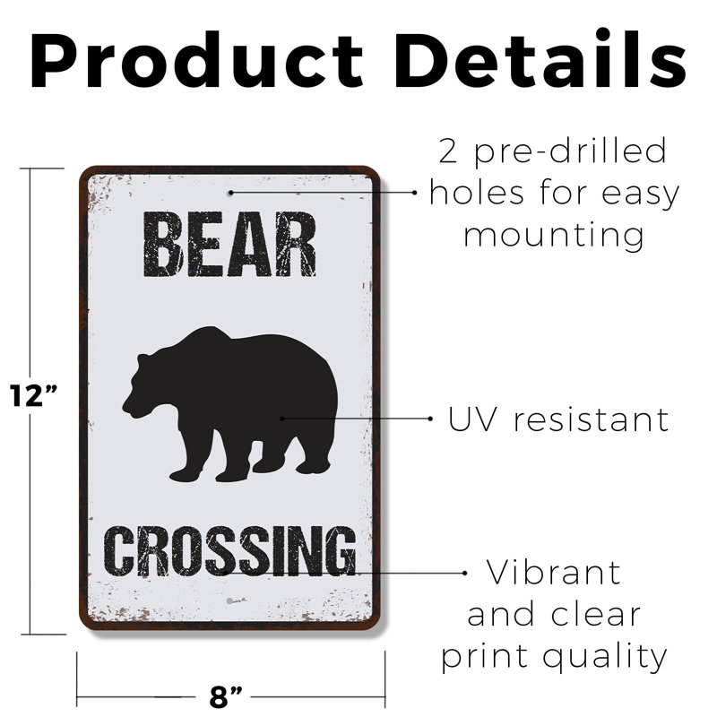 Enseigne d'ours (paquet de 2) 8 po x 12 po