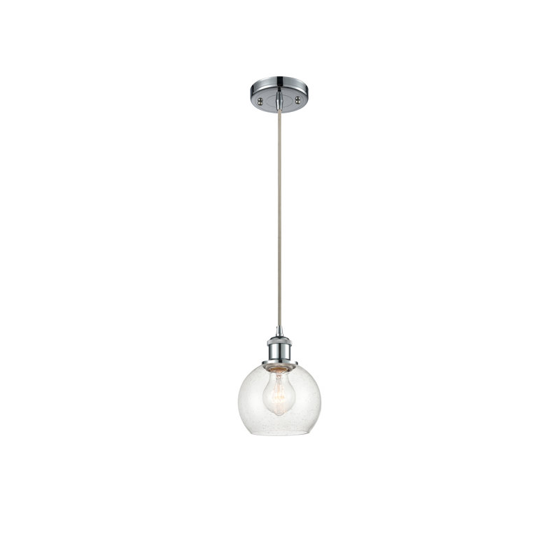 Luminaire suspendu sphérique 1 lumière Roxane, Ampoule non incluse, Chrome poli