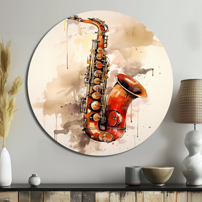 Balançoire vibrante pour saxophone - musique ronde, art en métal