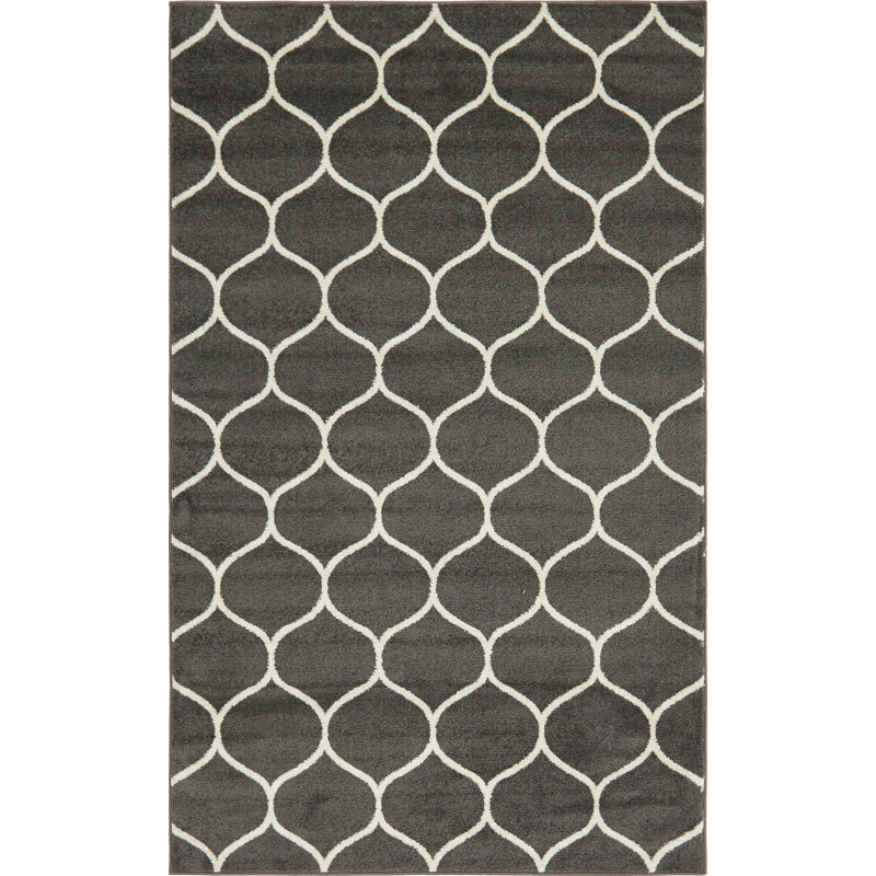 Tapis gris foncé Lllan, Rectangle 4 pi 1 po x 6 pi 1 po