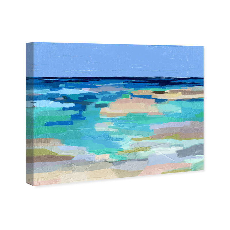 «Abstract Sea Beach Coastal Blue», cadre photo, Toile tendue, H 30 po x l 36 po x P 1,5 po