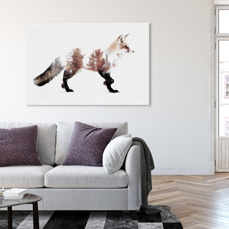The Fox - reproduction d'impression, H 36 po x l 54 po x P 1,5 po, Toile tendue