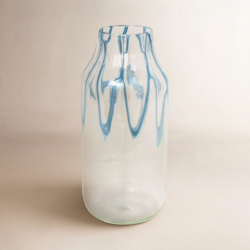 Fahey Handmade Glass Table Vase, 16.75"H x 7.4"W x 7.4"D