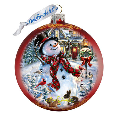 Holiday Splendor 5'' Handmade Glass Ball Ornament