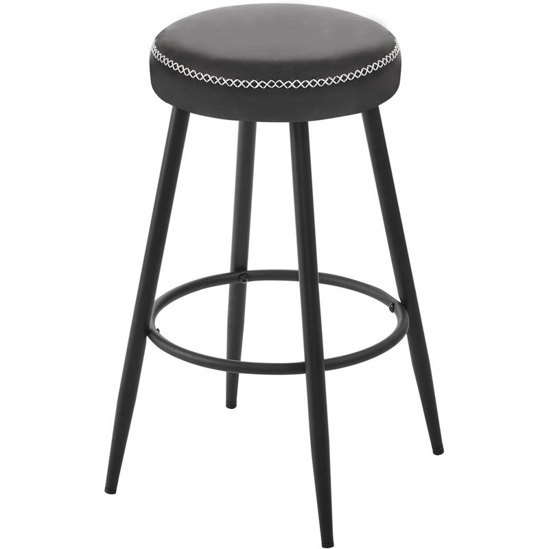 Wienand Upholstered Counter Stool with Metal Frame, Anthracite