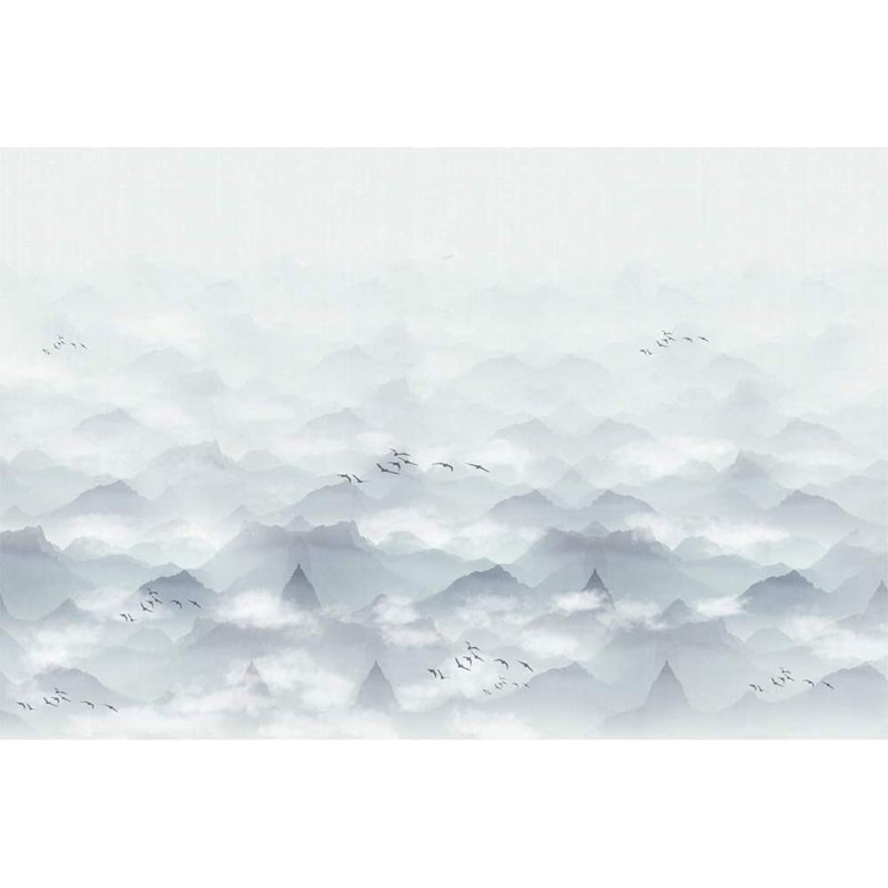 Murale lisse surplombant les montagnes, L 100 po x l 144 po