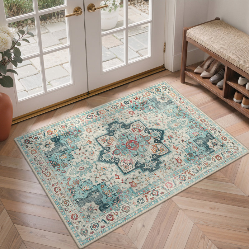 Tapis oriental performance Roehit, Vert clair, Rectangulaire 3 pi x 5 pi