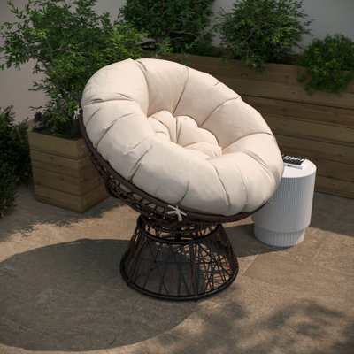 Chaise de patio pivotante avec coussin Tarquin