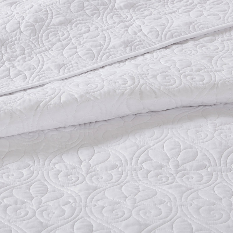 Couvre-lit réversible - blanc, intérieur en coton confortable, design attrayant, s'adapte bien aux matelas, confort prélavé facile à nettoyer, motif ajoutant du style, facilement lavable