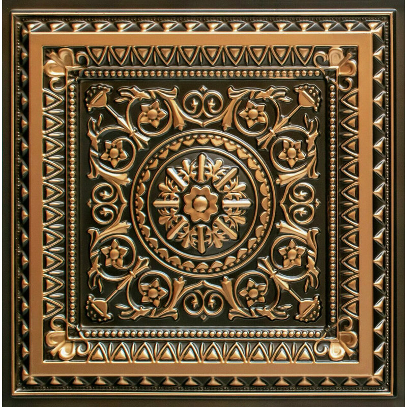Tuile de plafond en PVC La Scala, Or antique, L 24 po x L 48 po