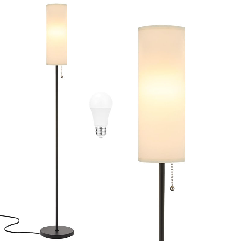 Lampe sur pied 64 po, Noir, noir, noir, noir, Blanc