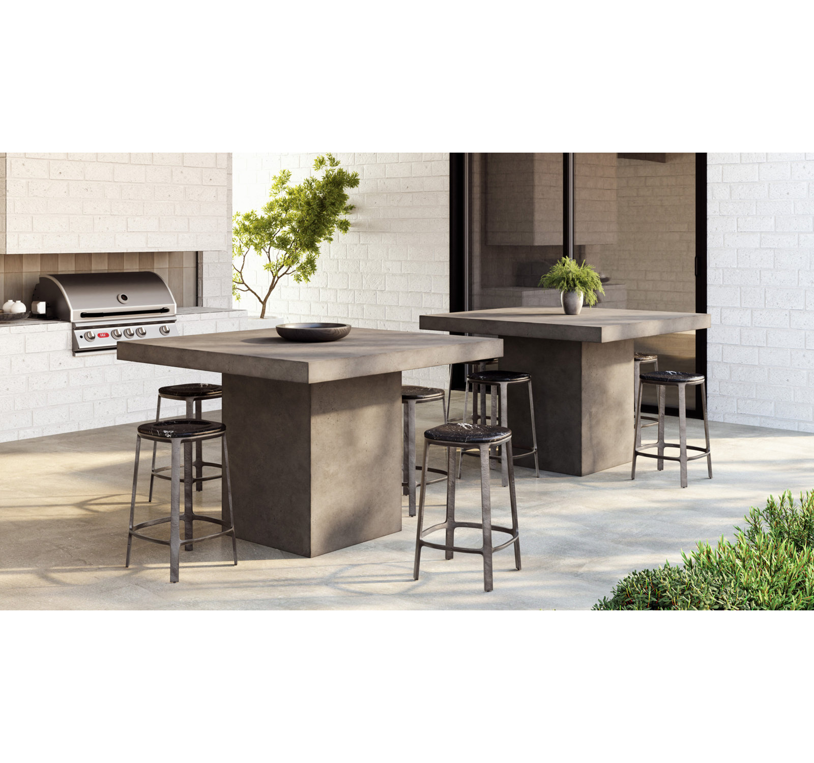Kareen Dining Table, Counter Table (36.25" Height), Dark Gray