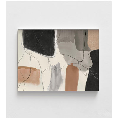 «Leaving at Midnight II» par Studio, décor de salon abstrait, art mural brun et beige, décoration de chambre abstraite beige