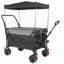 Multi-Functional Push-Pull Folding Wagon Cart With Rotating Handle, Canopy, All-Terrain Wheels, And 480Lbs Load Capacity For Outdoor Use