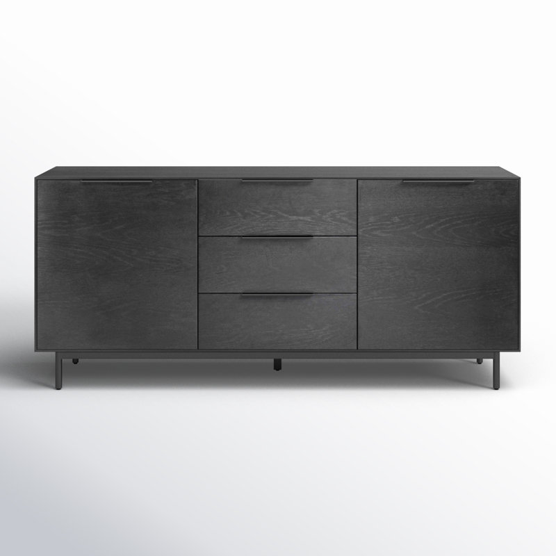 Ellis Fully Assembled Sideboard with Dovetail Drawers, Black