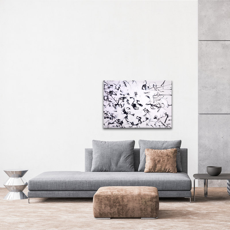 «Black and White» par Zane - reproduction d'art sur toile tendue, H 16 po x l 20 po x P 1,5 po