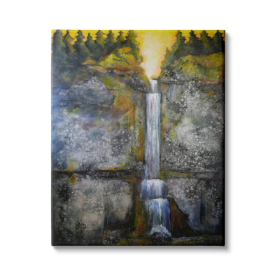 Rustic Sunset Waterfall Cascading Wat par Doris Charest 967