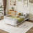Twin Size Toddler Solid Wood Kids Bed With Detachable Fence-2069757423