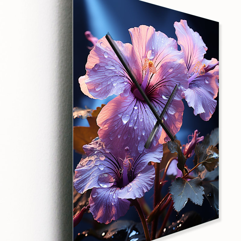 Horloge murale Evalynn - Hibiscus, Moyen