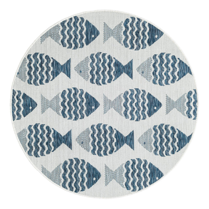 Tapis intérieur / extérieur d'extérieur Coastal, Rond 4 pi 1 po