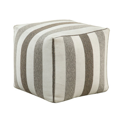 Fabric Upholstered Bean Bag Pouf - , Zipper Closure, 16"X16 Square Non-Slip Bottom, 300Lbs Capacity