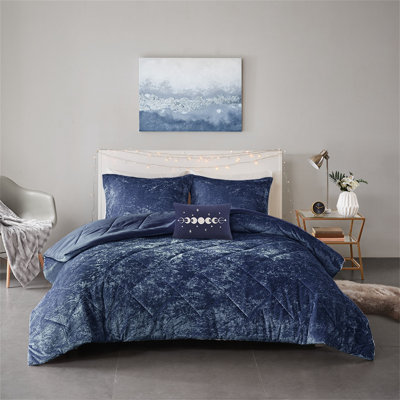 Ensemble d'édredon en velours avec coussin décoratif
