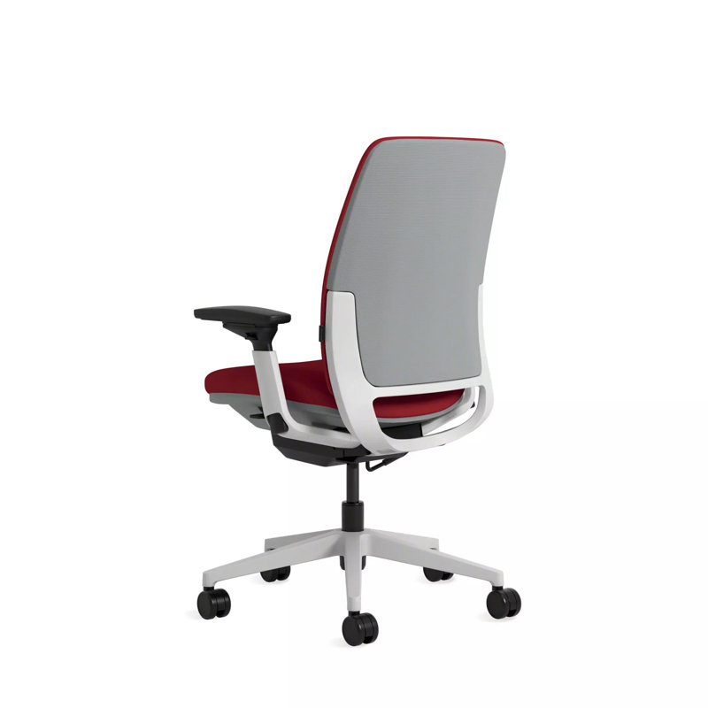 Steelcase Amia Ergonomic Task Chair, Seagull, Hard Floor, Scarlet