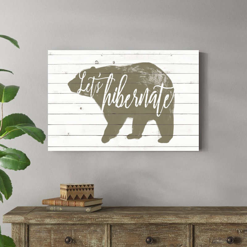 «Lodge Hibernation I» par Grace Popp - art textuel sur toile tendue, H 24 po x l 36 po