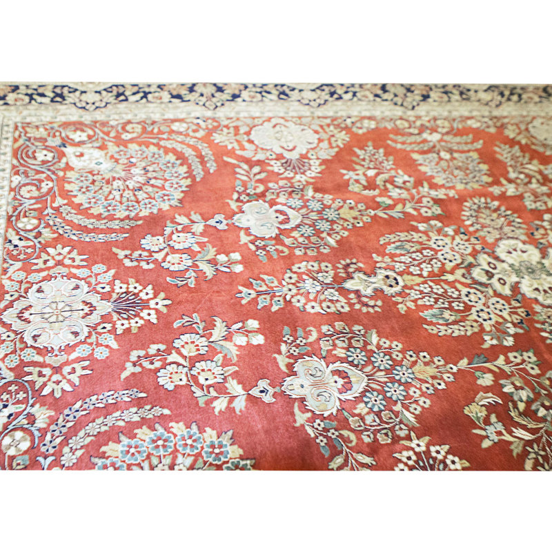 High-Quality Hand-Knotted Red And Blue Area Rug