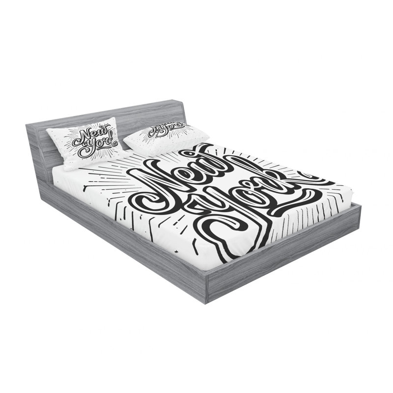 Ensemble de draps New York, Ensemble de draps pour lit double avec un drap-hou