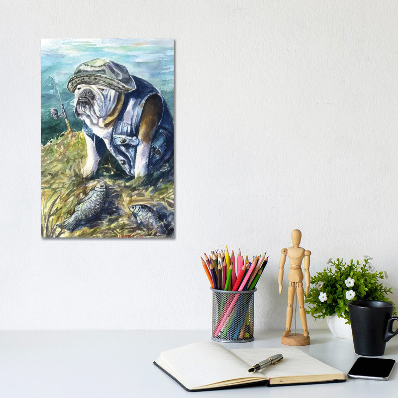 Fishing by George Dyachenko - Wrapped Canvas Painting, 20.32 cm H x 30.48 cm W
