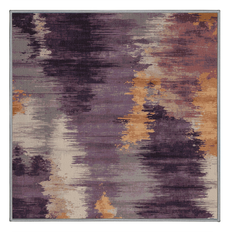 Tapis aquarelle lavable à la machine, Carré 3 pi