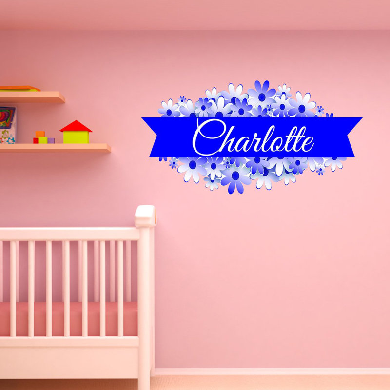 Adhésif décoratif personnalisé Berube, H 25 po x l 50 po, Bleu, Oui