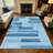 1PC Blue Gradient Vertical Striped Geometric Modern area rugs for Living Room, Soft, All seasons, Easy-maintain, Washable Indoor mat, Farmhouse suitable for dining table, bedroom, home office...-113522336