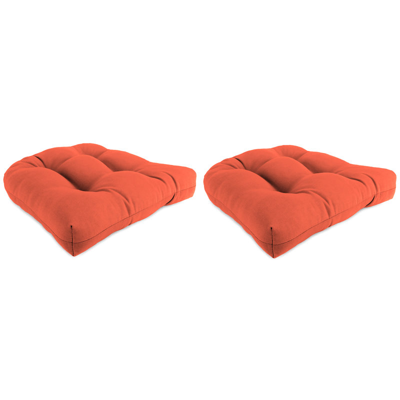 Outdoor Wicker Seat Cushion, Canvas Melon Polyester