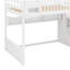 Structure de lit mezzanine en bois pour grand lit avec escalier, tablettes de rangement et garde-robe-359193997