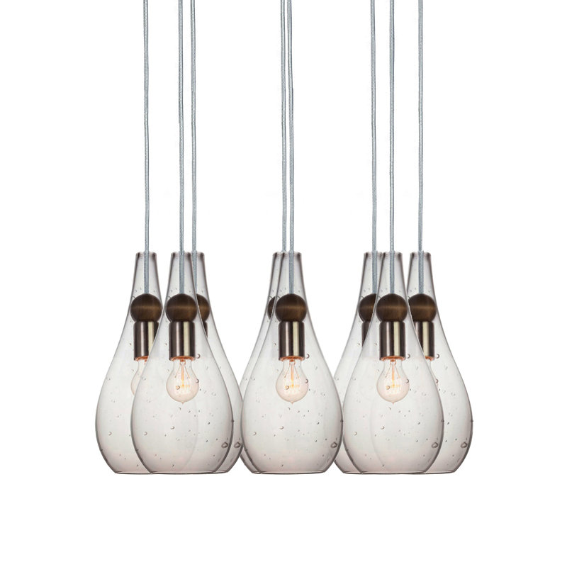 Earth 8 - Light Chandelier, 24" H x 18" W x 18" D, Brushed Nickel