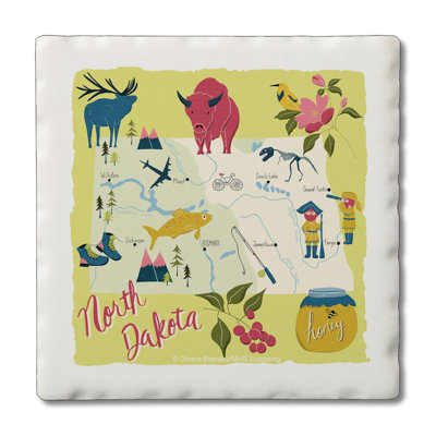 Paquet de 4 sous-verres North Dakota Home