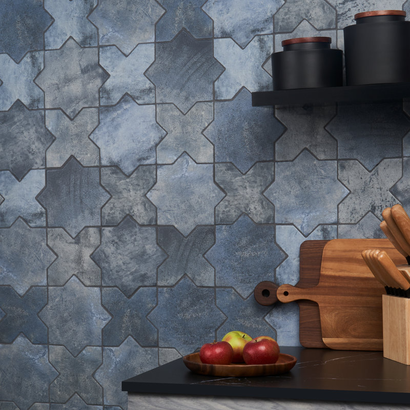Souk Star-Crossed 6.1" x 11.9" Terracotta Look Porcelain Floor & Wall Tile (8.26 Sq. Ft. / Case), Blue