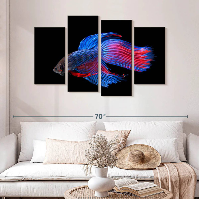 Brampt Glowing Betta Fish, 32" H x 52" W