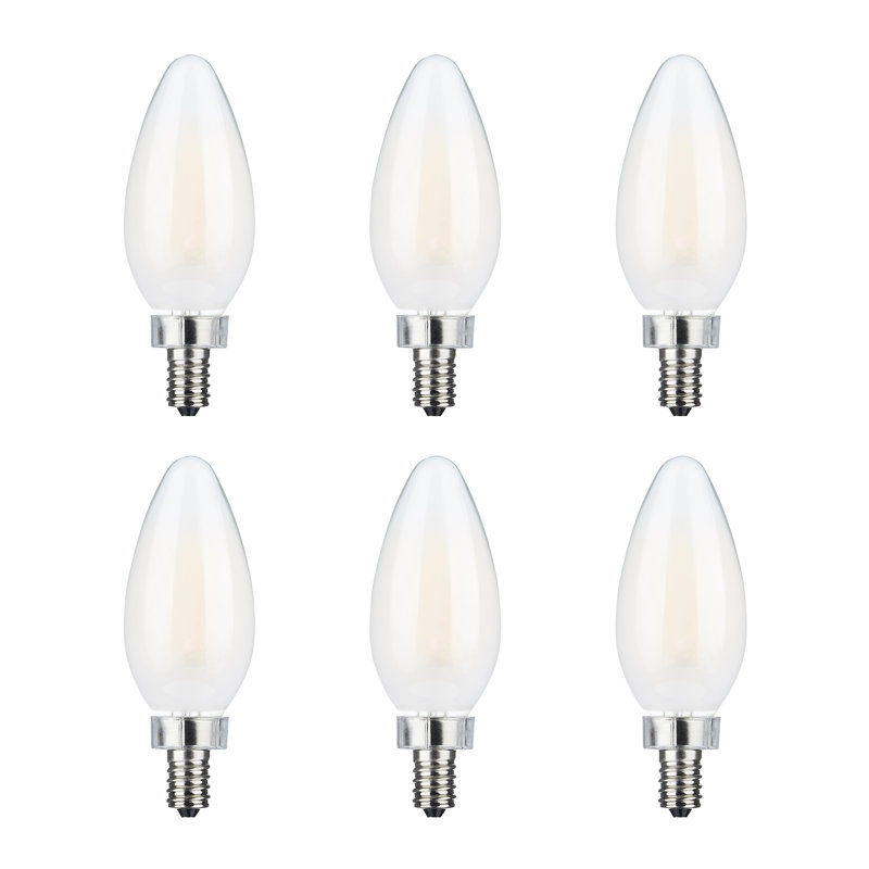 75 Watt Equivalent C11 E12/Candelabra Dimmable LED Bulb, 3000K