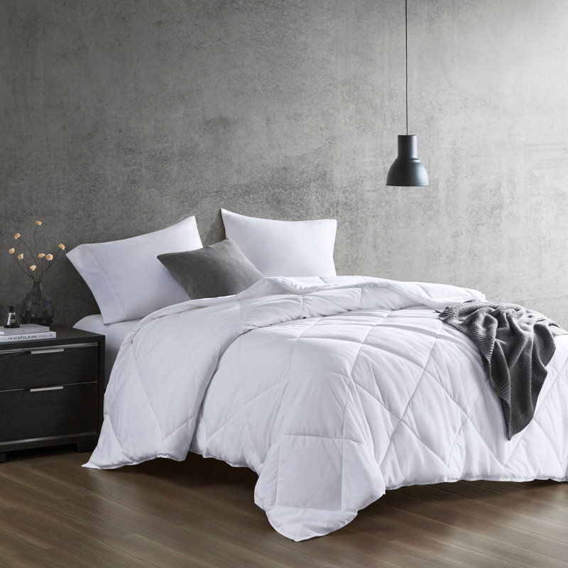 Édredon en duvet synthétique surdimensionné blanc, Édredon double / double