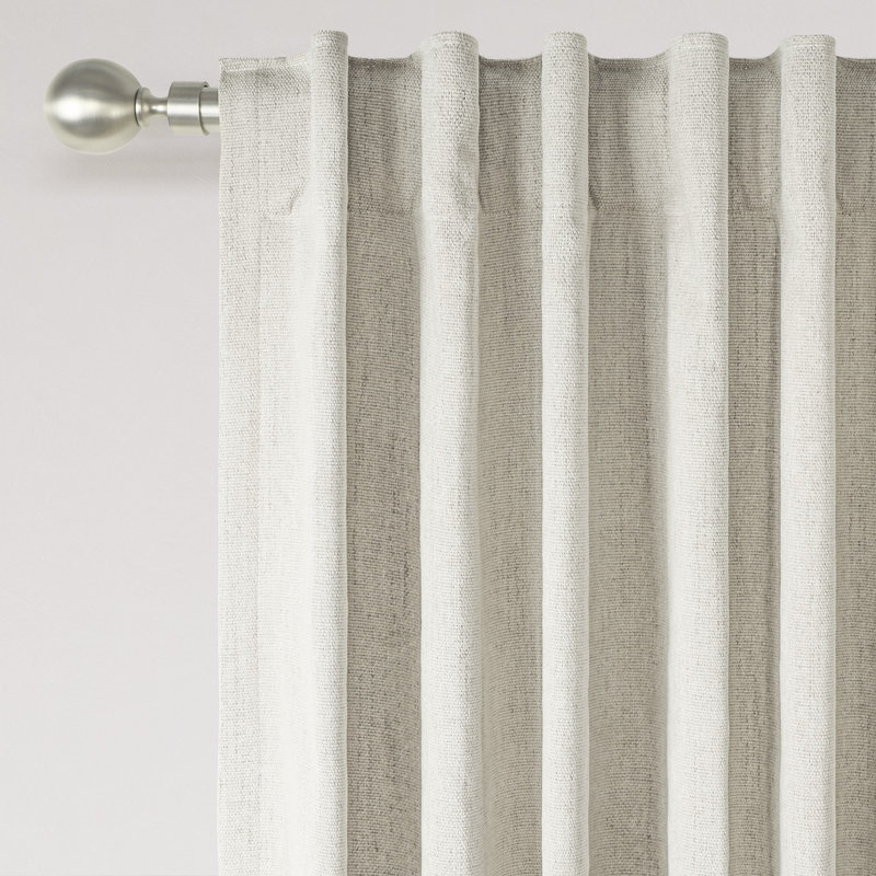 Chenille Blackout Back Tab Curtain Pair(2 panels), 52" W x 84" L, Cream