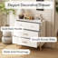 Armoire de rangement blanche à 3 tiroirs de style nordique avec poignées en or rose et base en bois massif, idéale pour le bureau, la chambre d'enfant et la chambre de bébé