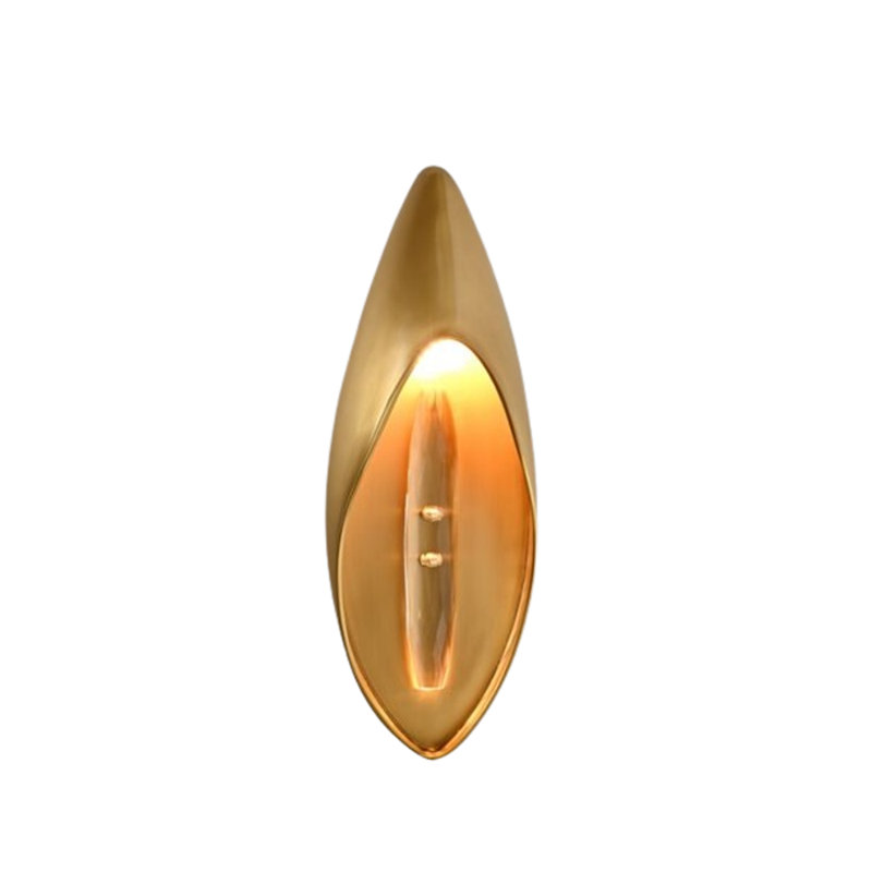 DAINTE Lilly Wall Sconce 23" H Textured Brass and Crystal Decorative Wall Light with Glass Shade for Bedroom, Hallway and Living Room