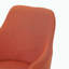 Ensemble de 2 fauteuils de salle à manger rembourrés en tissu Mid-Century modernes, orange pâle et noyer clair
