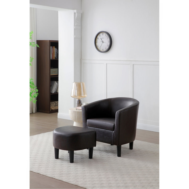 Repose-pieds demi-tonneau, brun foncé, Dark Brown