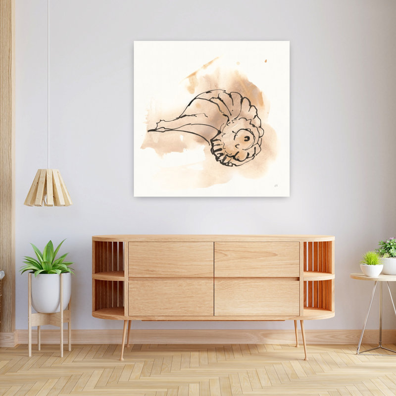 Sandy Conch II, art côtier abstrait, H 36 po x l 36 po