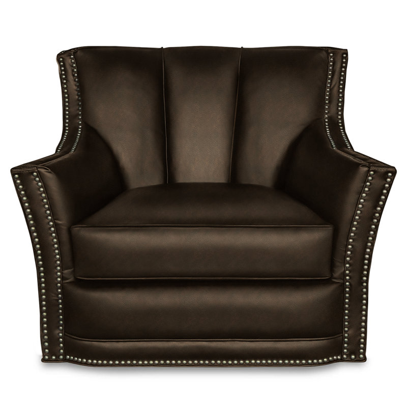 Sophia Leather Swivel Club Chair, Polo (Maestro Artisano), Espresso, Yes