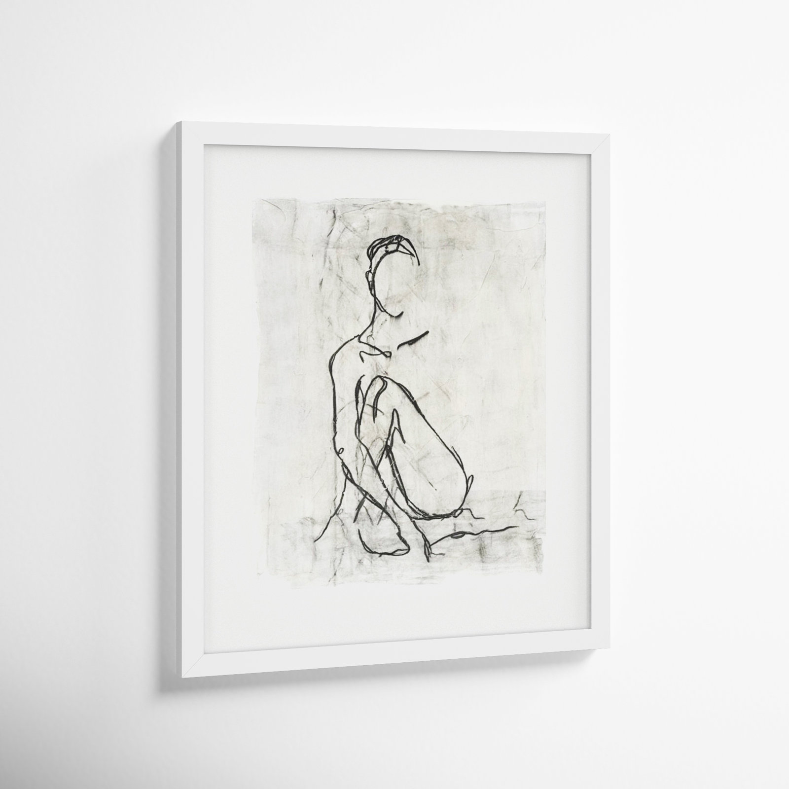 Embellished Nude Contour II Print, 20" H x 17" W, White Framed Paper